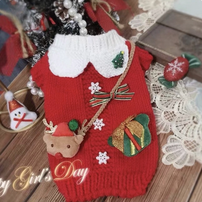 Reindeer crossbody bag ｜Red Christmas sweater