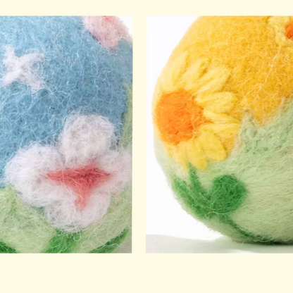 Floral Pattern Wool Felt Cat Toy for Entertainment