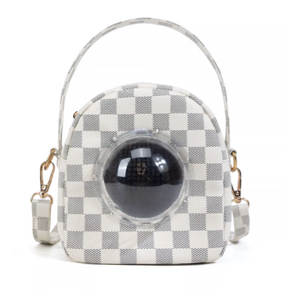 Checkered Pattern Portable Transparent Hamster Backpack