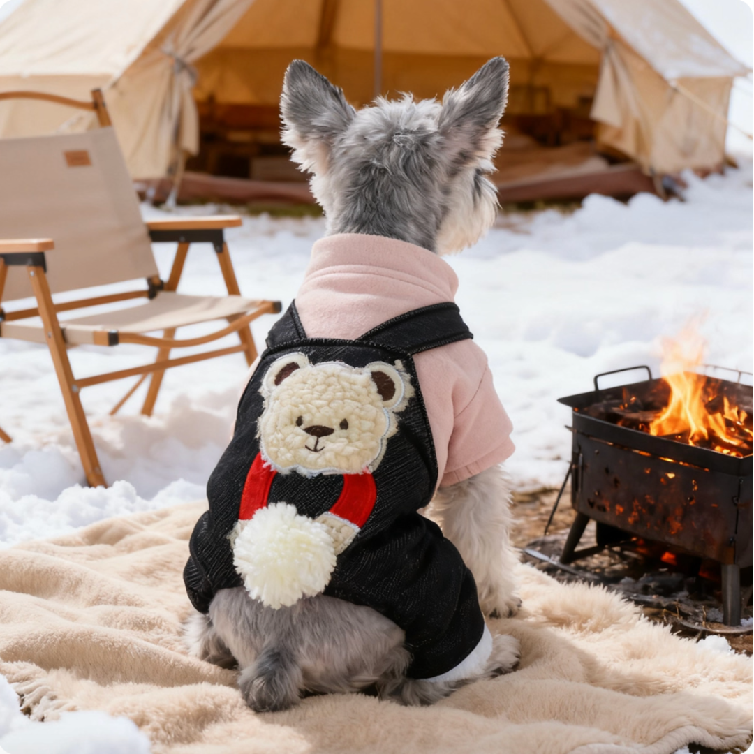 Bear overalls winter warm coat