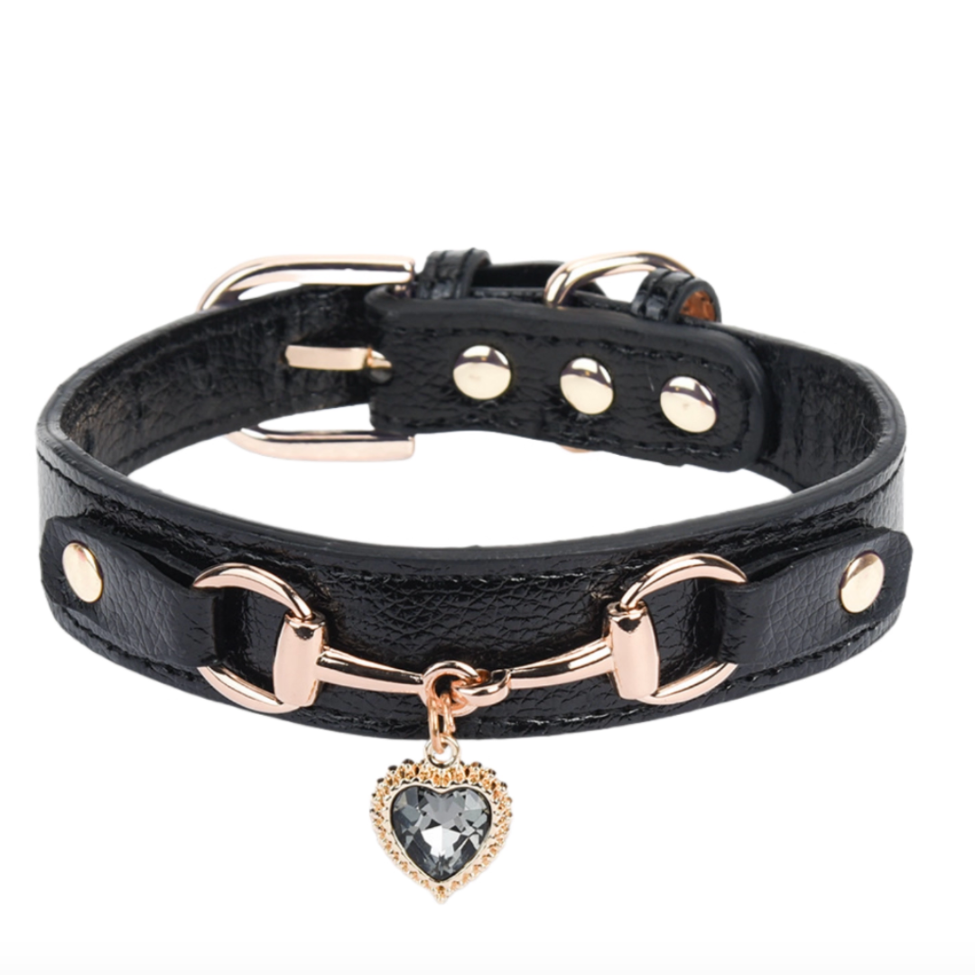 Pink | Black | Blue Heart Pendant Decorated Necklace
