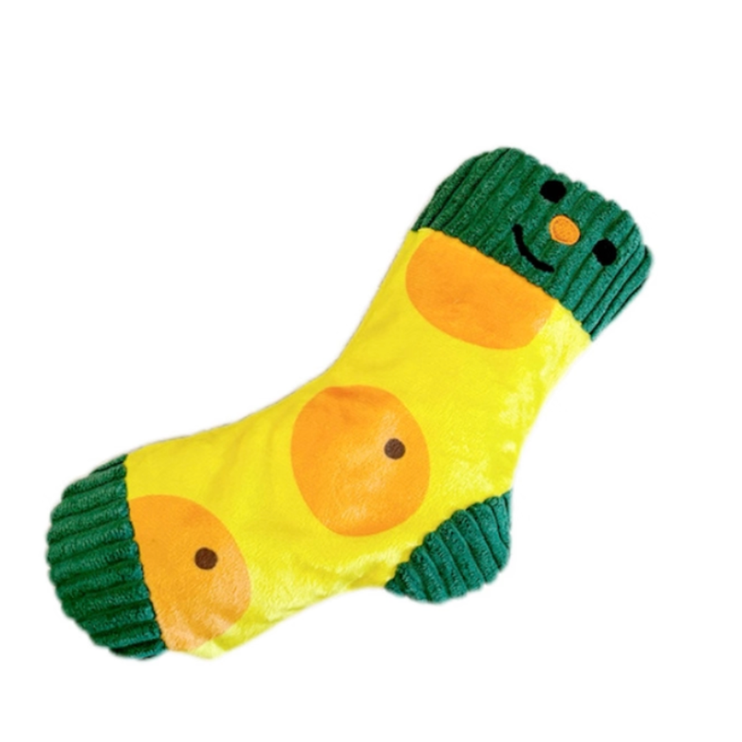 Cute Plush Sock-Shaped Treat Dispenser Toy
