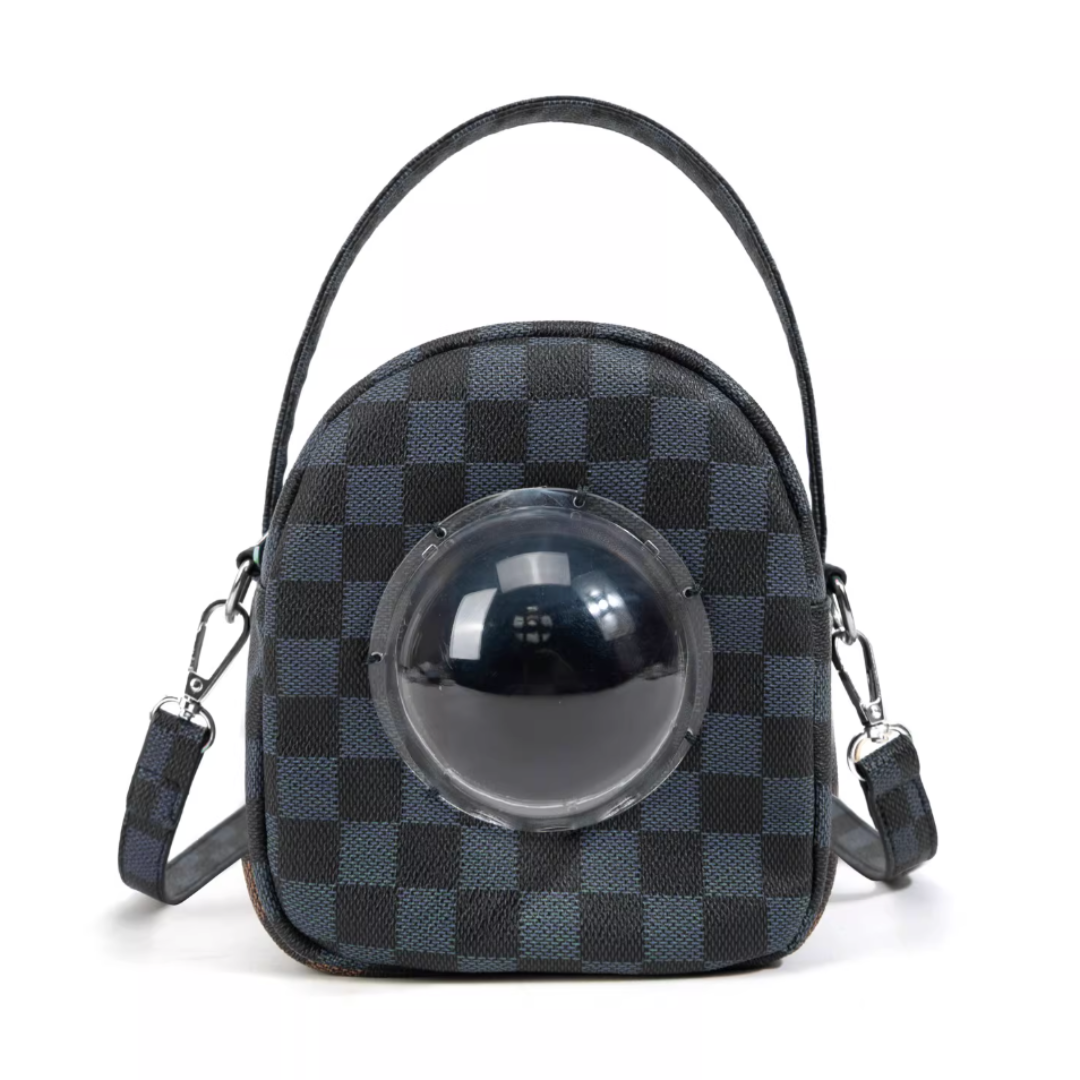 Checkered Pattern Portable Transparent Hamster Backpack