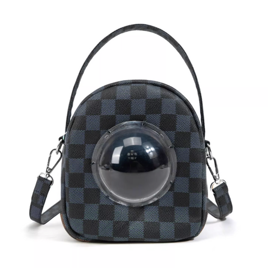 Checkered Pattern Portable Transparent Hamster Backpack