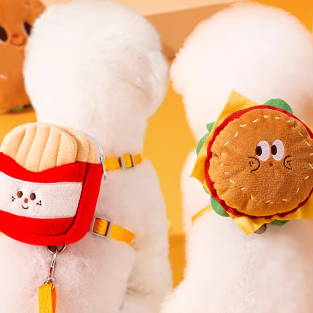 Hamburger and Fries-Shaped Leash (Creative Backpack)