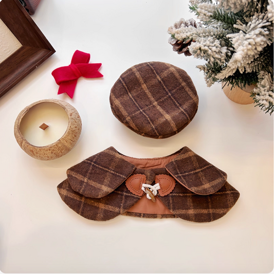 Dog & Cat Checkered Bibs and Hats – Christmas Outfits