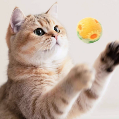 Floral Pattern Wool Felt Cat Toy for Entertainment